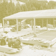wooden cabin construction