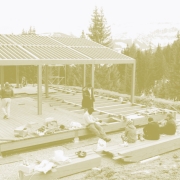 cabin wooden substructure under construction