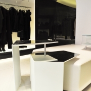 bespoke black and white display shelves