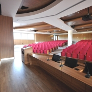 conference desk and cladding in wood
