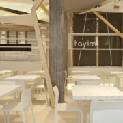interni in legno su misura ristorante Tayim