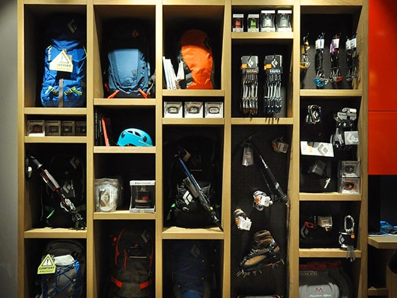 cabinet with ski equipment
