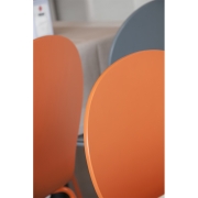 orange and grey chairs