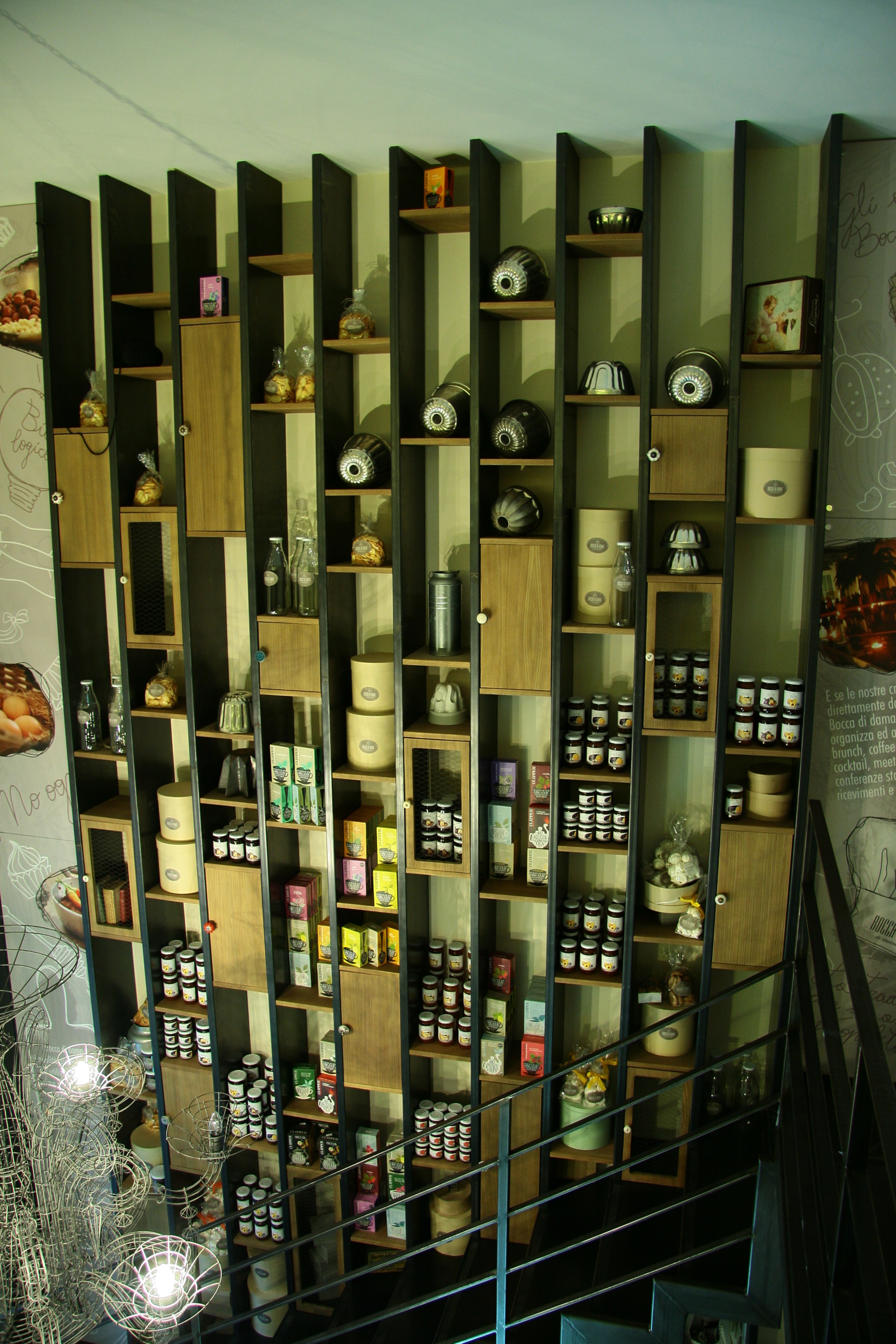 floor-to-ceiling cabinet in wood