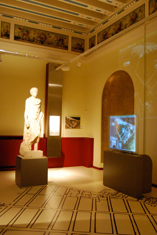museum hall and statue