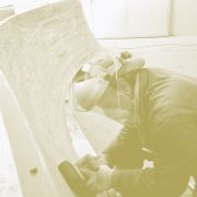 curving wood panel sanding