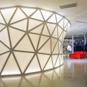 geodetic back-lit wall in solid surface