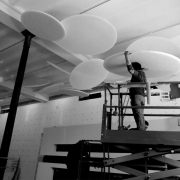 sound-absorbing discs installation