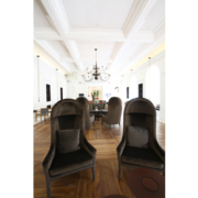 Detail of custom armchairs Gran Melia Villa Agrippina hotel common areas by Devoto