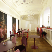 Gran Melia Villa Agrippina hotel bar lounge detail with bespoke interiors by Devoto