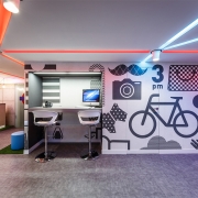 decorative wall and individual workstation