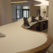 double curving hotel reception desk