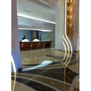 hotel lobby with bespoke reception desk