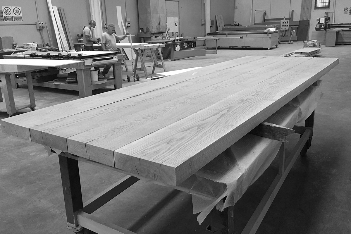 wood table in the making