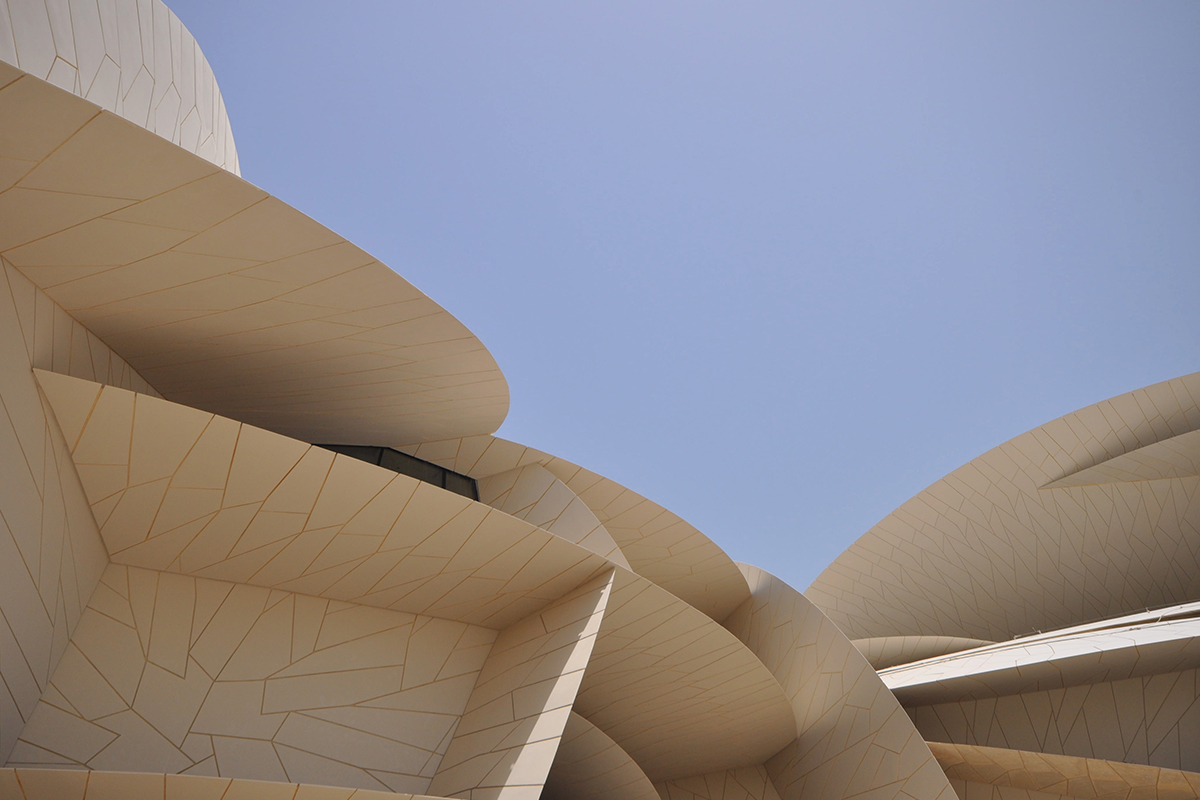 Museo nazionale del Qatar: dettaglio architettura esterna