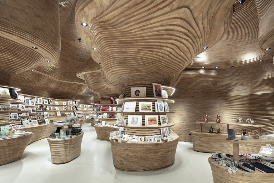 tailor-made interiors for the national museum of qatar gift shop