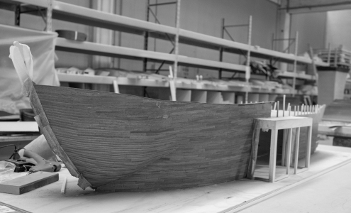 wooden boat scale model construction
